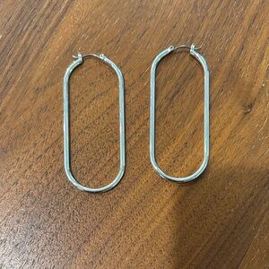 Club Monaco Silver Oval Hoop Earrings